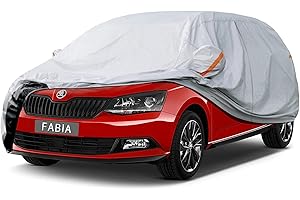 GUNHYI Housse de Voiture Compatible avec Skoda Fabia 1999-2023, 6 Couches Bâche Voiture Extérieur Étanche Respirante avec Zip et Doublure en Coton. (Livraison en 3-7 Jours)