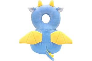 JINYJIA Baby Kopfschutz, Atmungsaktive Baby Head Schutzpolster, Verstellbares Baby Schutzkissen, zum Kleinkinder Krabbeln und Laufen Lernen, für Kinder Von 4 Bis 24 Monaten, Kleiner Drache