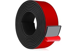 LEFUNOM Tira de goma flexible rollo de caucho 3m×50mm×3mm plancha goma antivibración tira de neopreno para protección contra impactos (adhesivo)