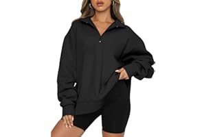 Famulily Womens Warm Basic Sweatshirt with Pockets Lapel Half Zip Up Casual Pullover Tops for Leggings S-XL