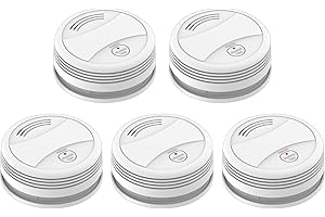 CLOUREE Detector de humo, detector de incendios con sensor fotoeléctrico (juego de 5)