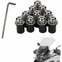 Kit De 10 Vis M5 Pour Pare-brise Moto - Longueur 16mm, Joints Caoutchouc - Compatible Honda CBR, Etc.