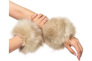 BYNYXI Damen Pelz Manschetten, Kunstfell Armstulpen Damen Winter Pulswärmer Pelz Fellstulpen Faux Pulswärmer Manschetten Wrist Band Ring Cuffs Manschetten Pulswärmer für Frauen Handgelenkmanschetten