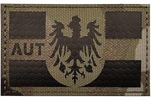 TOPPATCH Aufnäher mit österreichischer Flagge, IR-Infrarot, reflektierend, taktisch, Moral-Touch-Verschluss, National-Emblem, Moral-Applikation, Geschenk für Jeans, Weste, Hut, Hemd, Jacke und Reisen