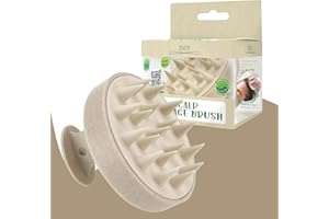 2EASY Scalp Brush, Massaggiatore per cuoio capelluto, Spazzola in paglia di gano e silicone, Esfoliazione delicata, Massaggia la testa, Stimola la crescita dei capelli, Spazzola biodegradabile (Beige)
