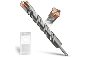 METOTY Punta per trapano SDS Plus, 32 mm x 260 mm, con 4 tagli in metallo duro, testa con rivestimento, punta per pietra, cemento, pietra naturale, muro di mattoni