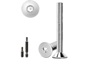 STELLARILL Countersunk Screws Stainless Steel M6 x 60 mm Hexagon Socket M6 Stainless Steel Screws Countersunk Screws Socket Threaded Screws Countersunk Screw with 2 Hexagonal Screwdriver Head DIN 7991/ISO 10642