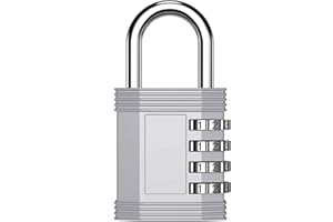 ZHEGE Padlocks with Code, 4 Digit Combination Lock, Combination Padlock for Gym Locker, Padlocks Outdoor Heavy Duty Waterproof for Garden, Shed, Fence, Gate, Garage, Containers, etc. (Silver)…