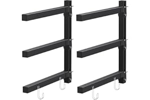 Ronlap - Scaffale in metallo per legname, supporto per legname, montaggio a parete, organizer da parete in legno, sistema di archiviazione a 3 livelli, capacità di carico 200 kg per livello, uso