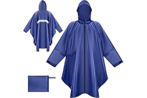 BTNEEU Poncho Antipioggia Impermeabile Donna Giacca Antipioggia Uomo con Cappuccio e Maniche e Tasca Riutilizzabile Mantella da Pioggia Lungo per Trekking Campeggio Pesca