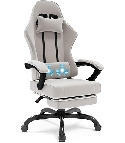 JUMMICO Gaming Stuhl Mit LED Beleuchtung & Massage - Ergonomischer Bürostuhl Bis 150kg