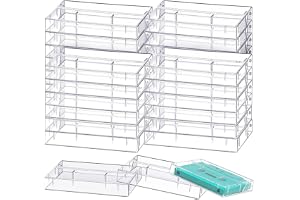 Kopinma 20 genomskinliga kassettfodral plastförvaringslådor, ljudkassetthållare, musikkassettbox, arrangör, 4,28 x 2,75 x 0,6 (L x B x H)