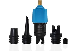 RENHUANGFUXI SUP Pump Electric Compressor adapter with 4 Air Valve Nozzles, Air Valve Converter, Multifunction SUP Valve Adapter for Inflatable Boat, Stand Up Paddle Board, Inflatable Bed, Halkey Roberts
