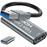 Papeaso 4K HDMI vers USB capture Full HD 1080p, capture de jeux vidéo pour édition de vidéo/jeux/streaming/enseignement en li