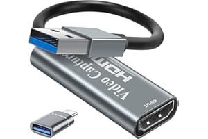 video capture card, Papeaso 4K HDMI to USB , Full HD 1080p device, for Editing Video/Games/Streaming/Online Teaching(silver)