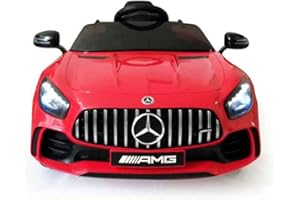 Babycar Mercedes GT-R AMG (Rouge) - Version électrique pour Enfants 12 V - Batterie avec télécommande 2,4 GHz - Ports ouvrables avec MP5