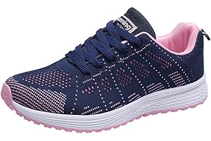 RIOU MUJER Zapatillas de Deporte Respirable para Correr Deportes Zapatos Running Cojines de Aire Calzado Mecedora Net para Estudiante Volar Zapatos Deportivas de Mujer Gimnasia Ligero Sneakers Atletismo riou