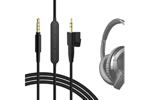 Geekria QuickFit Kabel audio z mikrofonem kompatybilny ze słuchawkami Bose Around-Ear AE2i, AE2w, AE2, wymienny kabel stereo 2,5 mm z wbudowanym mikrofonem i regulacją głośności (1,2 m)
