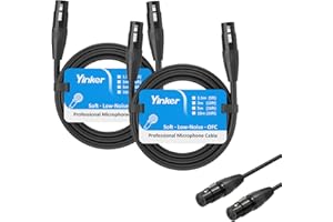 Yinker 2 pezzi cavo XLR Female-Female 1.5m cavo microfono XLR 3 poli femmina-femmina 2 pezzi per apparecchiature audio e sonore 1.5m