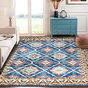 Status Interieur Printed Vintage Persian Home Floor Decor Carpet Rug Anti Skid Backing for Home, Living, Office, Rooms & Bedroom, Hallway (3 X 5 Feet)