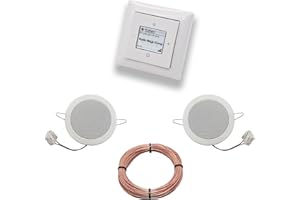 EBROM'S BJ SETS Busch Jäger Flush-Mounted in-Wall Inet Internet WLAN Radio 8216 u (8216u) Alpine White Complete Set Balance Si + 2 x Ceiling Speaker/Built in Speakers + Unit Incl. Control Element + 1 x Frame +20