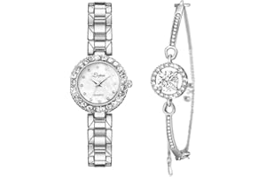 ManChDa Damen Armbanduhr Luxus Volle Kristall Diamanten Bling Bling Edelstahl Uhren Damen Quarzuhr für Frauen Klassische Mode Romantische Armbanduhr