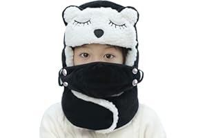 YJZQ Chapka Montagne Enfant Bonnet Hiver de Russie Chapeaux Imperméable Enfants Cagoule Chaude Couvre Visage pour Cyclistes Ski Randonnée Montagne Anti Vent Neige Froid