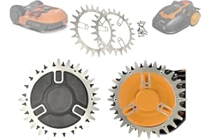 MEKU METAL PROCESSING GMBH Stainless steel spikes with unique centring system for Worx Landroid S/M - ground, precise screw holes, deburred, 12 x stainless steel screws, traction increase, robotic lawnmower wheel size 205 mm
