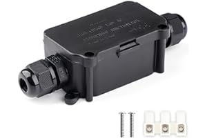 COOLWEST IP66 Junction Box Waterproof Outdoor 2 Cable PG9 Black Plastic Connector Gland Electrical