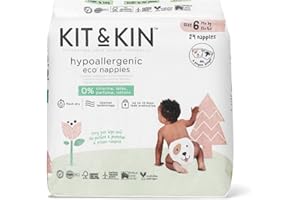 Kit & Kin Premium Eco Baby Nappies Size 6 | 14+ kgs / 31+ lbs | Pack of 96 Nappies | Plant-Based & Hypoallergenic | Superior up to 12 Hour Leak Protection | Vegan & Cruelty Free