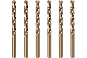 Misuyue 8% Cobalt Drill Bits, Metal Drill Bit Set 5mm, 6pcs HSS M42 Carbide Twist Drill Bit for Metal Stainless Hard Steel Aluminum, Wood Drill Bits