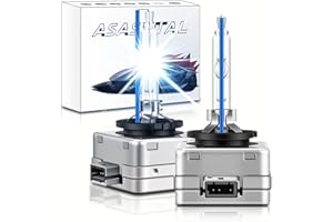 Asasytal D3S Lampadine HID Xeno per Fari, 35W 12V Bianco Bluastro 8000K Super Luminosità Bi Xenarc Kit di Retrofit per l'Aggiornamento Originale Della Lampadina Allo Xeno, 1 Paio