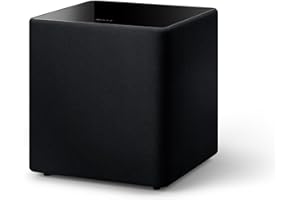 KEF Kube 12 MIE Subwoofer (Negro) | Amplificador de Clase D de 300 W RMS | Pedal para bajo de 12 Pulgadas | Algoritmo Inteligente iBX | Cable RCA fonográfico | Música | Home Cinema | Gaming