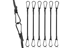 KILDOWS 6 Gomas Tensoras con Mosquetón 30CM Pulpos Elasticos con Gancho Tensor De Equipaje Gomas Elasticas 100% Látex para Maletas Bicicleta Motos Camping toldos Lonas jardín Coche Carga