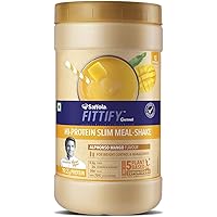 Saffola FITTIFY Gourmet Hi Protein Slim Meal-Shake, Meal Replacement with 5 superfoods, Alphonso Mango, 420 gm (12 servings)