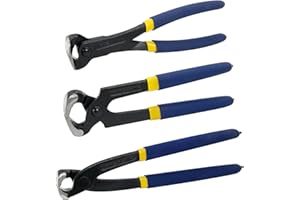 MANUFORE 3pcs Nail Puller Pincers Set, 8in Carpenters Pincers, 8in End Cutting Pincers, 8in Tower Pincers Set Nail Remover Tool for Pulling Nails or Cutting Wires