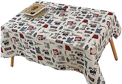 YUUVE Tablecloths Tower Printed Rectangular Tablecloths Multi-function Dining-table Cloth Cotton Linen Cover Cloth Art 40x52inch/100x140cm