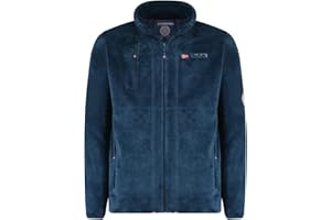 Geographical Norway Upload Men - męska kurtka z cienkiego polaru, ciepła kurtka męska, jesienna, wiosenna, ciepła kurtka męska - długi rękaw futrzany sweter Soft Comfort Outdoor -
