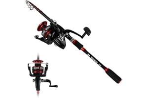 REAWOW Fishing Rod And Reel Combos Portable Carbon Fiber Telescopic Deep Sea Fishing Rod With Spinning Reels Bass For Travel（with operation instruction）