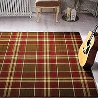 Flair Rugs Glen Kilry tartán Compruebe Runner, marrón, 60 x 230 cm