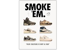 CREAARO Hypebeast Poster de baskets tendance - Décoration murale Travis Scott - Décoration esthétique - 30,5 x 40,6 cm