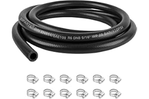 SIPARTS 8mm Fuel Line Set, 10Ft 5/16 Inch Inner Diameter, 3 Meter Pipe with 12 Hose Clamps, Suitable for Trucks, Cars, Tractors and Small Engines