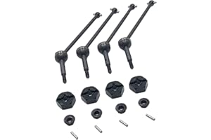 freneci 4 Stück RC Antriebswelle Metall RC Car CVD Antriebswellen 1/12 1/14 Auto Ersatzteile Upgrade Zubehör für Wltoys 144001 124018 124019 RC Auto Truck - Schwarz