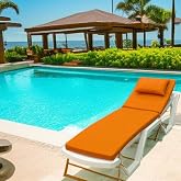 LUXURY SUN LOUNGE CUSHION PADDED 5CM SPONGE ORANGE