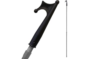 TDBS THE DUSTPAN AND BRUSH STORE Telescopic Window Pole Opener, 126cm - 220cm Extendable Loft Ladder Pole with Hook, Metal Loft Hatch and Ladder Rod with Pole Hook, Skylight Opening Pole Suitable for Blinds, or Sash Windows