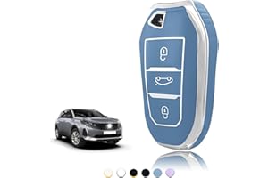 TOOMUME Schlüsselhülle TPU, Autoschlüssel Hülle Passt für Peugeot 208 308 508 2008 3008 5008 Rifter Citroen C3 Arricross C4 Picasso DS3 DS4 Berlingo, Schlüsselcover Schutz Schlüsselgehäuse - Smart Key