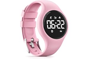 FOCWONY LED Digital Waterproof Pedometer Watch, Non-bluetooth Fitness Tracker, Step Counter, Distance, Vibrating alarm clock, Stopwatch, Great Gift for for Kids Childrens Teen Girls Boys Women