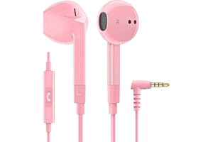 Ludos FEROX Auriculares In Ear con Cable y Microfono, 5 Años de Garantía, Auricular con Jack, Cascos Musica con Graves Potentes, para iPhone, iPad, Samsung, Xiaomi, Gaming, Móvil, MP3 - Rosa