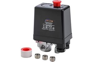 ORAZIO Interruttore di Controllo della Pressione del Compressore d'Aria G1/4" 220V 16A 3 Porte Monofase con Viti per Valvola di Controllo della Pompa Compressore d'Aria 214124