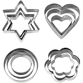 AiQInu 12 Pieces Stainless Steel Cookie Molds for Cake, Cookie, Fondant